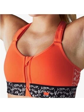 Shefit Flex Adjustable Sports Bra Neon Orange Black Victory Sz Medium Ultimate
